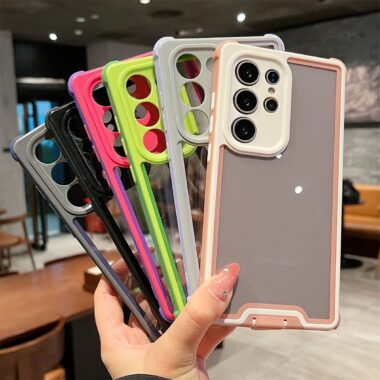 3 in 1 thick clear hard shockproof Samsung phone case