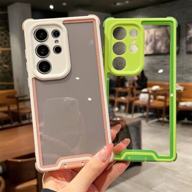 3 in 1 thick clear hard shockproof Samsung phone case