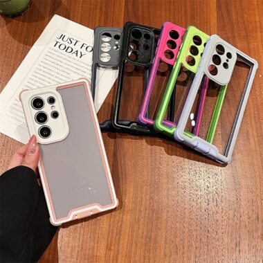 3 in 1 thick clear hard shockproof Samsung phone case