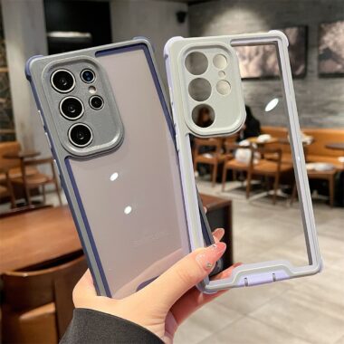 3 in 1 thick clear hard shockproof Samsung phone case