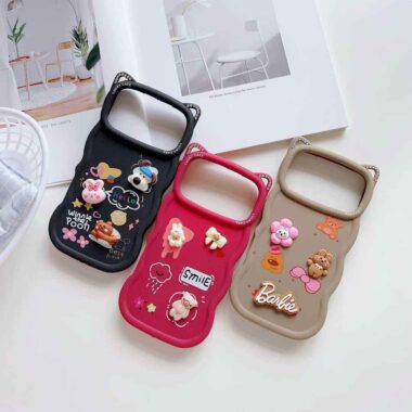Cute 3D cartoon rubber shockproof iPhone 17 case