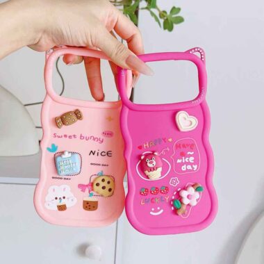 Cute 3D cartoon rubber shockproof iPhone 17 case