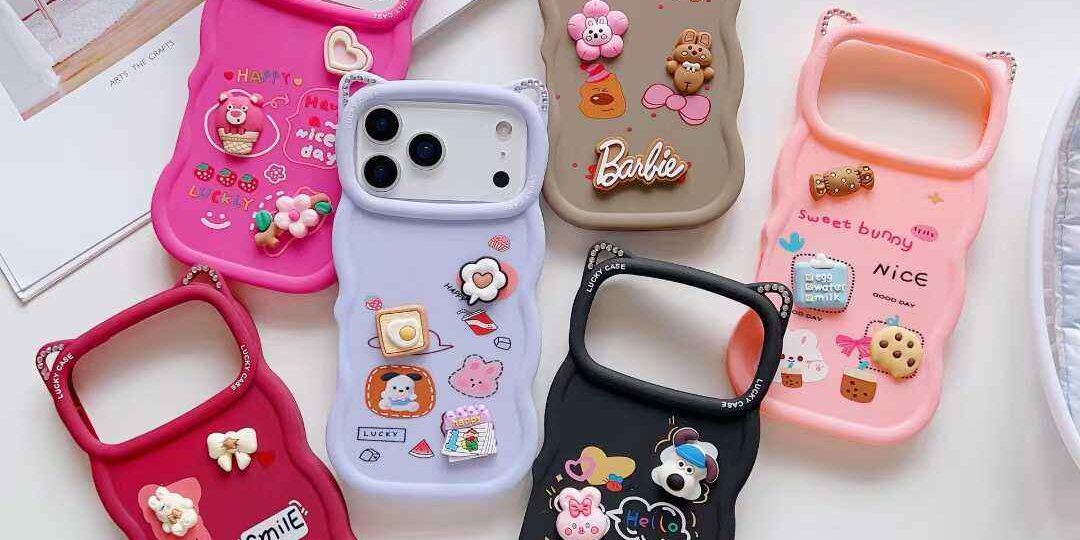 Cute 3D cartoon rubber shockproof iPhone 17 case