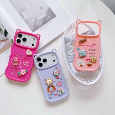 Cute 3D cartoon rubber shockproof iPhone 17 case