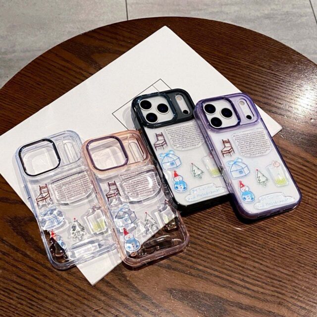 Cute 3D graffiti transparent iPhone 17 full cover case