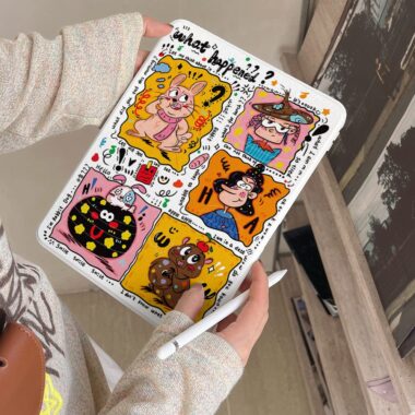Cartoon American illustration 360 rotating iPad case