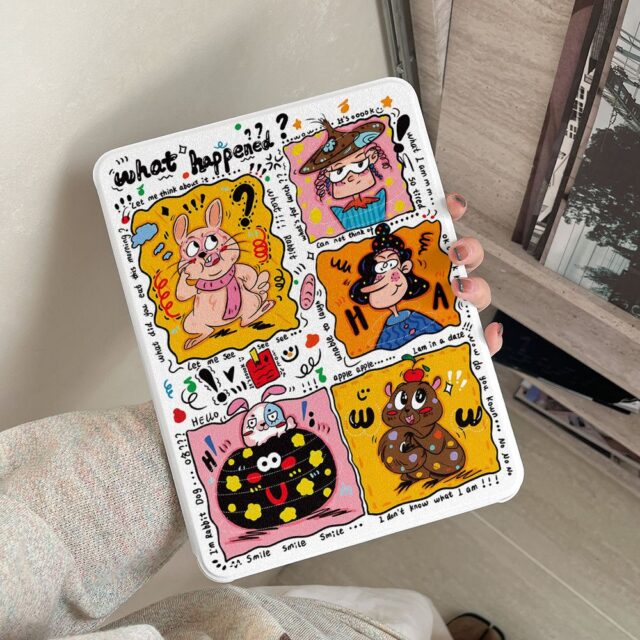 Cartoon American illustration 360 rotating iPad case