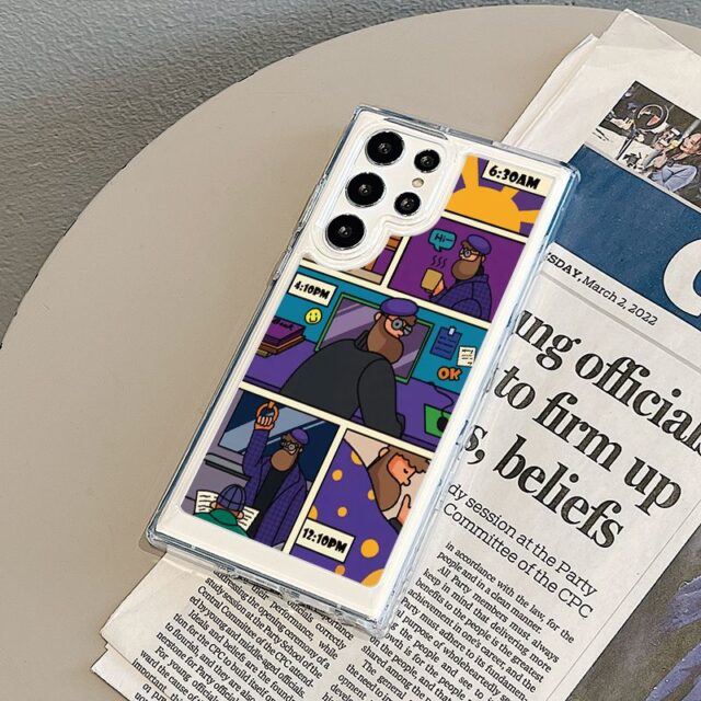 Cartoon space clear shockproof Samsung S24 Ultra case