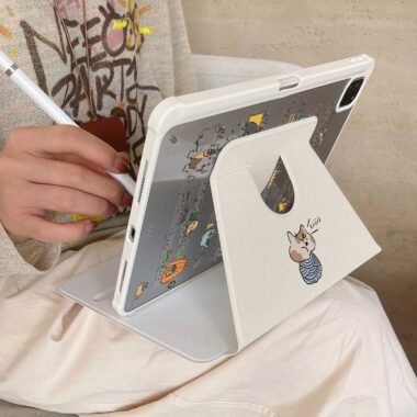 Cartoon animal music score 360 rotating iPad case
