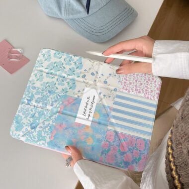 Artistic garden pattern Y fold shockproof iPad case