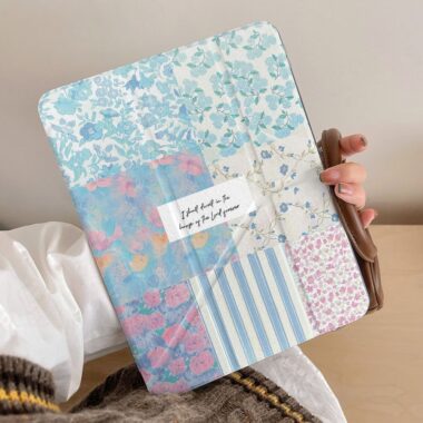 Artistic garden pattern Y fold shockproof iPad case