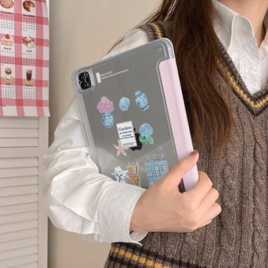 Artistic garden pattern Y fold shockproof iPad case