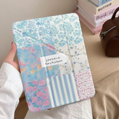Artistic garden pattern Y fold shockproof iPad case