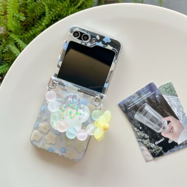 Oil painting flower gradient lanyard Samsung Z Flip6 shockproof case