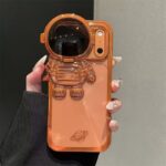 3D astronaut electroplated clear stand shockproof iPhone 17 case