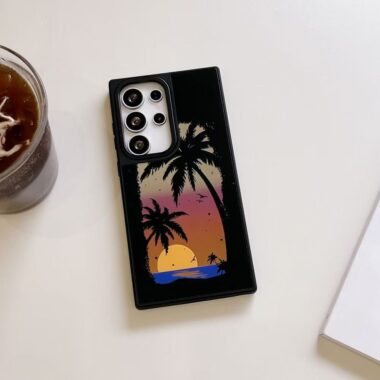 tropical coconut tree hard Samsung phone case
