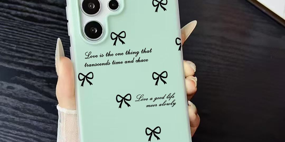 Black bow full cover shockproof Samsung phone case