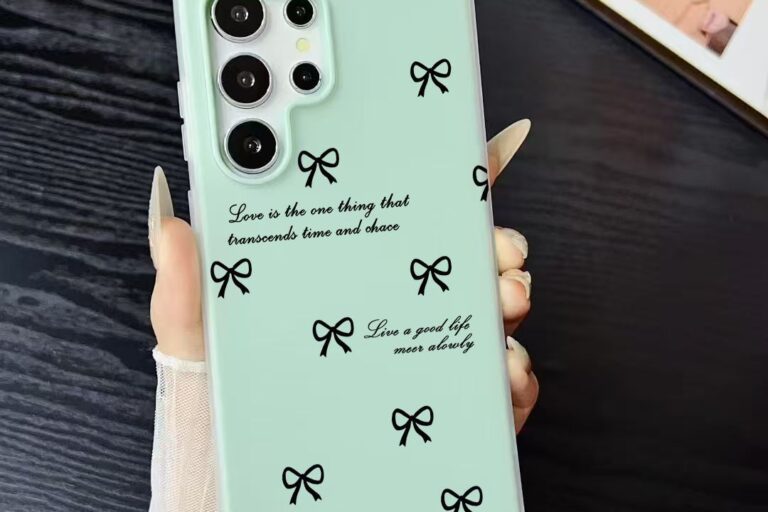 Black bow full cover shockproof Samsung phone case