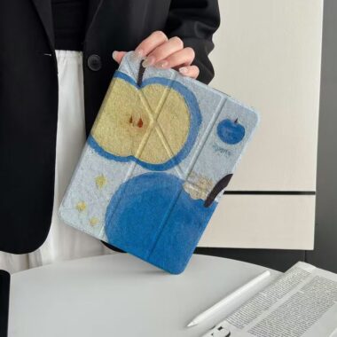 Blue apple pattern shockproof full cover iPad case