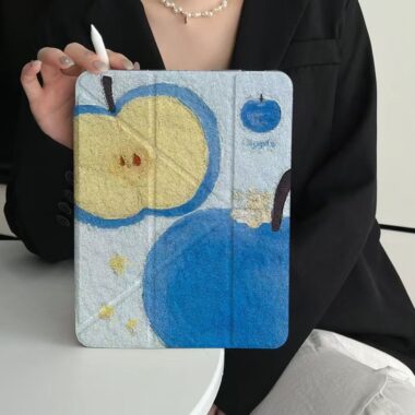 Blue apple pattern shockproof full cover iPad case