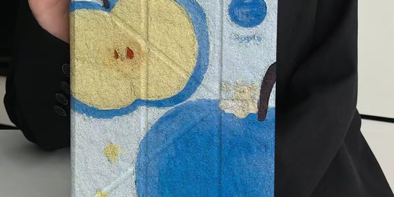 Blue apple pattern shockproof full cover iPad case