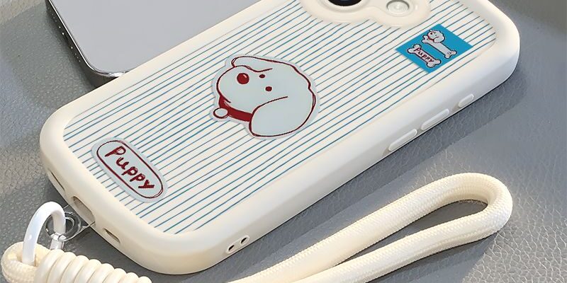 Cartoon blue line puppy full cover soft iPhone 17 case