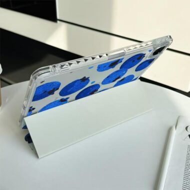 Blueberry pattern Y fold tri fold shockproof iPad case