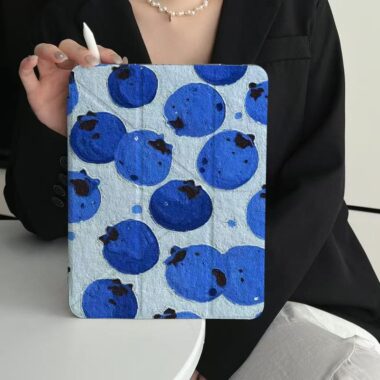 Blueberry pattern Y fold tri fold shockproof iPad case