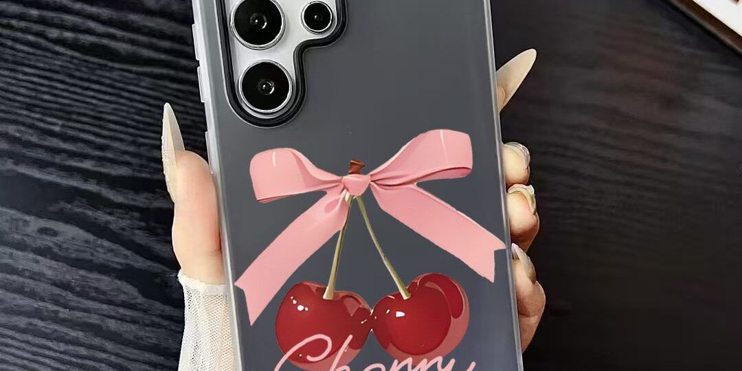 Bow cherry shockproof silicone Samsung phone case