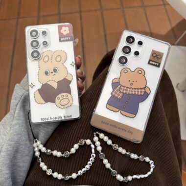 Cute bunny clear shockproof Samsung S22 S23 S24 S25 Ultra case