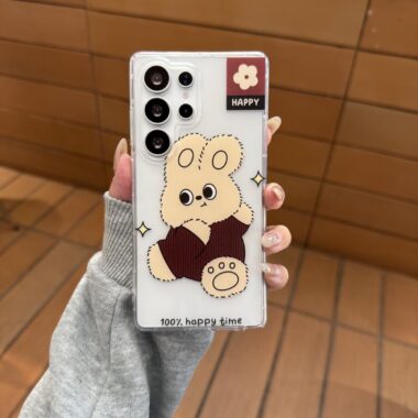 Cute bunny clear shockproof Samsung S22 S23 S24 S25 Ultra case