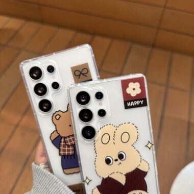 Cute bunny clear shockproof Samsung S22 S23 S24 S25 Ultra case