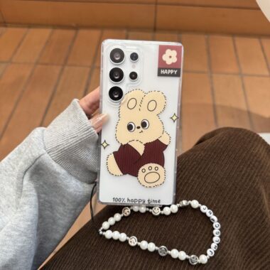 Cute bunny clear shockproof Samsung S22 S23 S24 S25 Ultra case