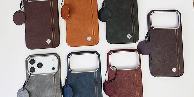 Luxury genuine leather magnetic wireless charging iPhone 17 case