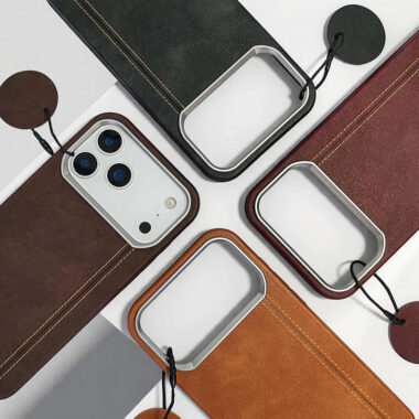 Luxury genuine leather magnetic wireless charging iPhone 17 case