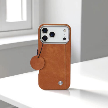 Luxury genuine leather magnetic wireless charging iPhone 17 case