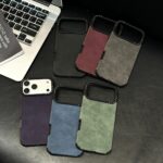 Solid color business leather shockproof iPhone 17 case