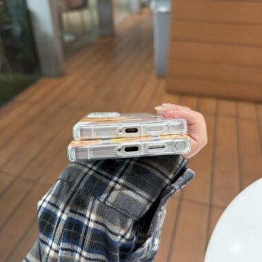 Cute butter bear clear shockproof Samsung S22 S23 S24 S25 S26 case