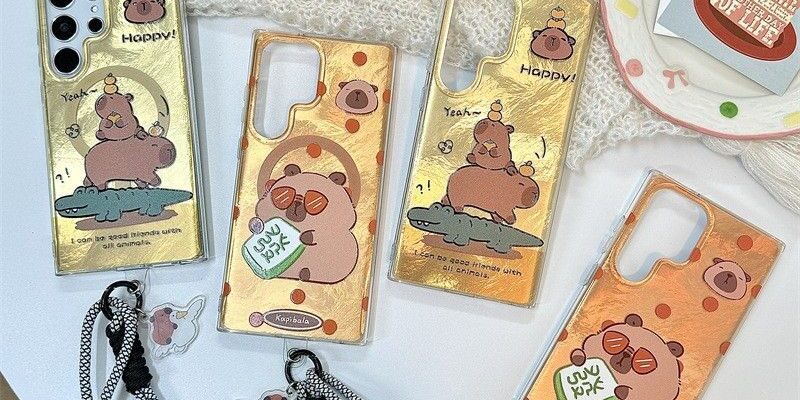 cute capybara cartoon magnetic soft Samsung phone case