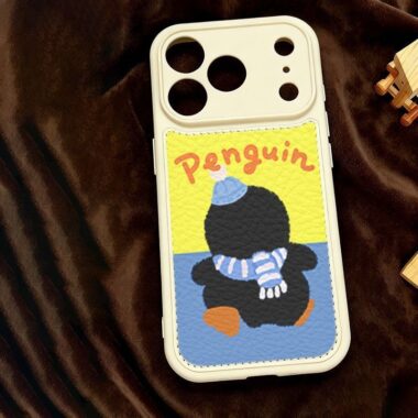 Cute cartoon animal leather texture shockproof iPhone 17 case