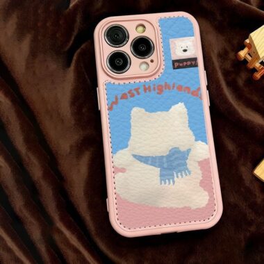 Cute cartoon animal leather texture shockproof iPhone 17 case