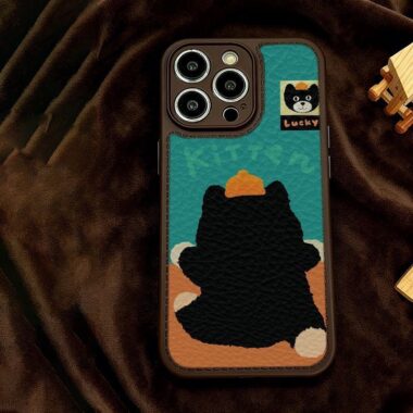 Cute cartoon animal leather texture shockproof iPhone 17 case