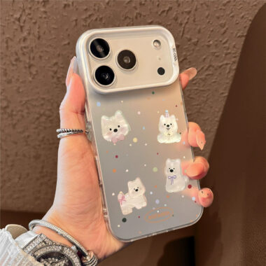 Cartoon little animals color silver hard iPhone 17 case