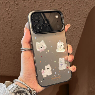 Cartoon little animals color silver hard iPhone 17 case