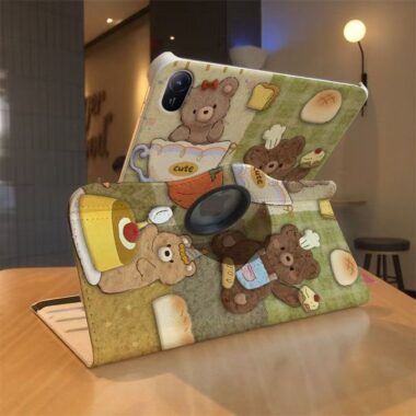Cute cartoon bear shockproof full cover iPad case