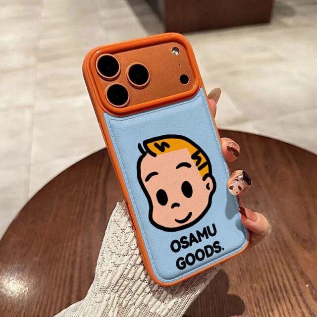 Cute cartoon boy leather texture shockproof iPhone 17 case