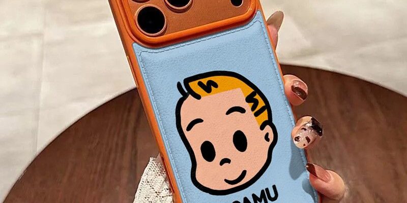 Cute cartoon boy leather texture shockproof iPhone 17 case