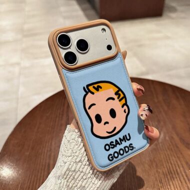 Cute cartoon boy leather texture shockproof iPhone 17 case
