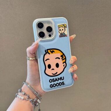 Cute cartoon boy leather texture shockproof iPhone 17 case