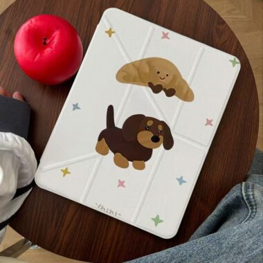 Cartoon bread puppy Y-fold tri-fold shockproof iPad case